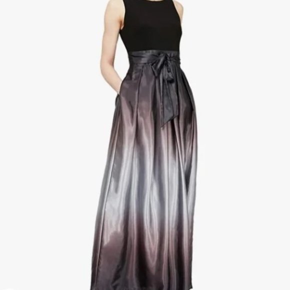 SLNY Ombre skirt tank with bow - Picture 1 of 6